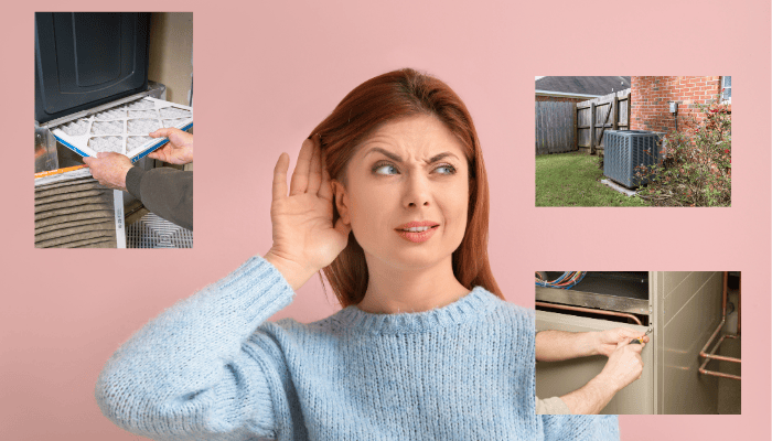 Woman listening to her HVAC